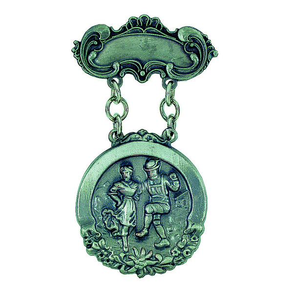 Trachtenabzeichen silber mit Agraffe