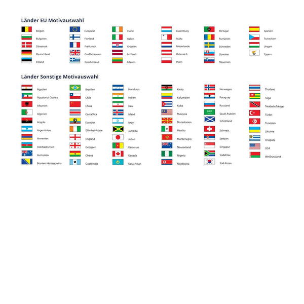 Papierfähnchen Länder