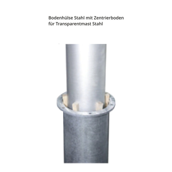 Bodenhülse mit Holzkeilen