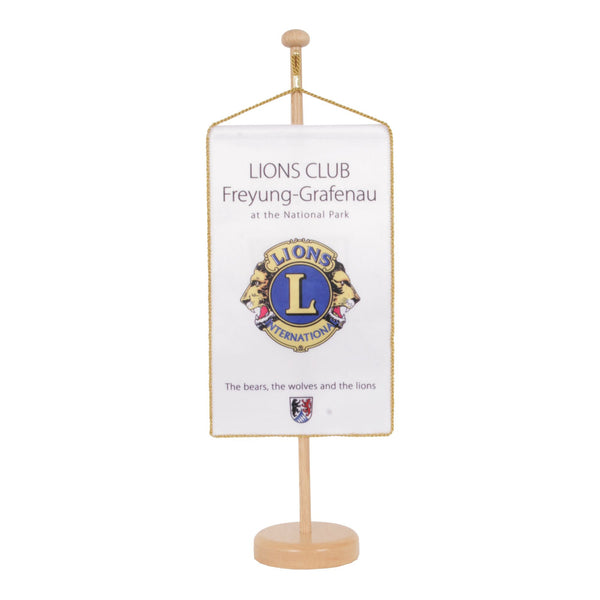 Tischbanner 4-eckig mit Holzständer Standard