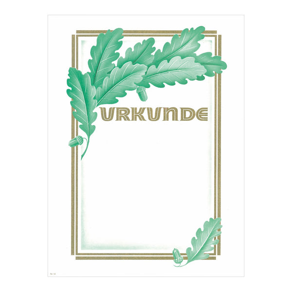 Urkunde mit Eichenlaub